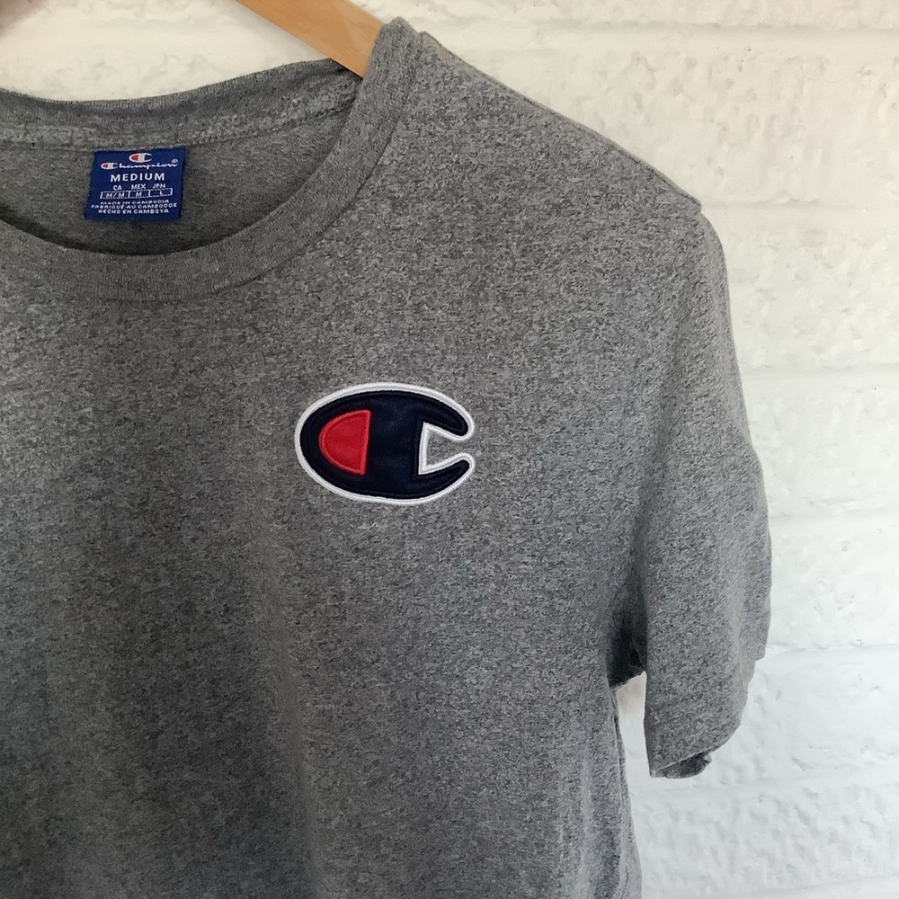 Champion Crew Neck T Shirt - Size M - Grey Fleck - Cotton - P2P 20” - Picture 6 of 7